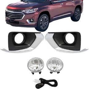 labwork Left and Right Sides Pair Halogen Fog Lights Assembly Replacement for Chevy Traverse 2018-2021 Fog Lights Driving Lamps