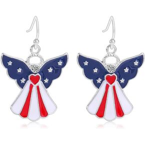 4th of July Earrings for Women Patriotic American Flag Earrings USA Dangle Earrings Red White Blue American Flag Dangle Earrings Patriotic Independence Day Earrings in Saudi Arabia
