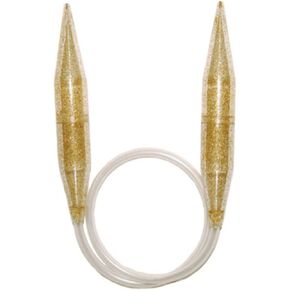 Addi Circular Gold Glitter Plastic Needle 100cm x 25.0mm