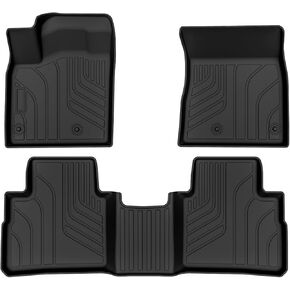 CARMALU Floor Mats for Nissan Rogue (Not for Sport Models) 2024-2021 All-Weather Car TPE Mat Set Front Rear Floor Liners Automotive Interior Accessories,Black