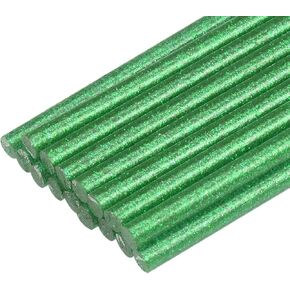 uxcell Mini Hot Glue Gun Sticks 4-inch x 0.27-inch for Glue Guns, Glitter Green 16pcs