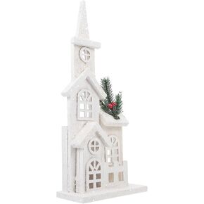 NUOBESTY Christmas Luminous Wooden House Christmas LED Village Houses Mini Christmas LED Wooden House Xmas Cabin Ornament for Xmas Tree Ornaments