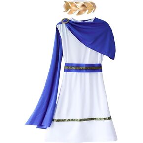 Greek Toga Costume for Kid Ancient Grecian Mythos Philosopher Rome Nobility Halloween Cosplay Outifit for Boys