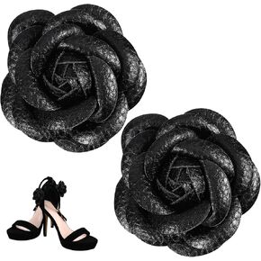 CALLARON 1 Pair Rose Flower Shoe Clips Rose Shoe Buckles Shoes Decorative Charms Removable Shoe Buckle Accessories for Women Girls