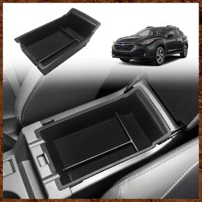 Muslogy for Crosstrek & Impreza 2024 Center Console Organizer Armrest Storage Box Bottom Divider Compatible with 2024 Subaru Crosstrek/Impreza Base Premium Sport Limited (Center Console Tray, Black)