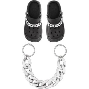 HAQUIL 2PCS Punk Goth Metal Shoe Chain, Shoe Charms, Shoe Charm Chains, Footwear Jewelry Accessories