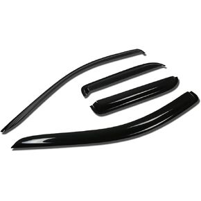 DNA MOTORING WVS-029 Dark Smoke Vent Window Visor Deflector Rain/Sun Guard, 4 Piece, Compatible with 04-09 Durango / 07-09 Aspen