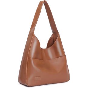 Fozehlad حقيبة جلدية نباتية للنساء حقائب هوبو مترهل حقيبة يد كتف ريترو ناعمة للعمل والاستخدام اليومي in Kuwait