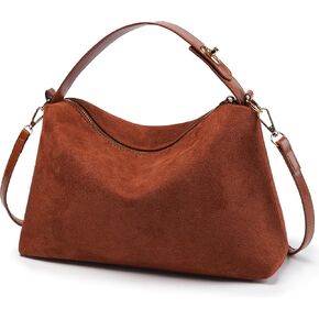 Suede Bags for Women Brown Suede Handbag Suede Purse Suede Shoulder Bag Retro Suede Hobo Bag Suede Crossbody Bag