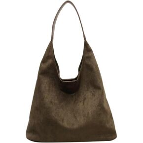 Suede Hobo Bags for Women Retro Slouchy Bag Office Hobo Handbag Shoulder Bag Top-handle Tote Handbag in Kuwait