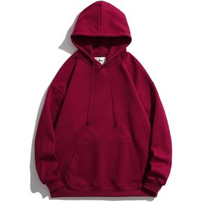 FoxQ Mens Casual Cotton Hooded Pullover Sweatshirts Drawstring Long Sleeve Hoodies