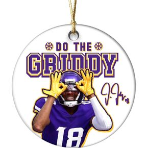 Justin Minnesota Jefferson Griddy Christmas Ornaments Home Decoration - Do The Griddy - Birthday, Christmas, Father, Mother, Gifts for Football Fans