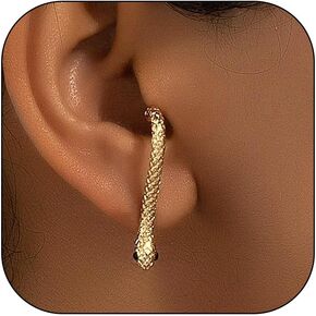 Halloween Snake Earrings for Women Silver Gold Snake Dangle Earrings Animal Front Back Stud Snake Hoop Earrings Punk Vintage Snake Jewelry Gifts