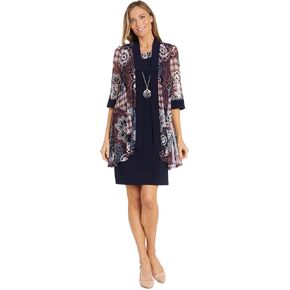 R&M Richards 2PC Formal Printed Jacket & Dress Set