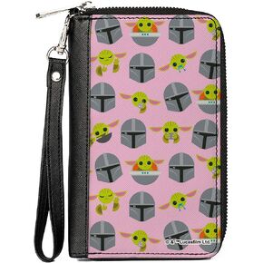 Buckle-Down Women's PU Zip Around Wallet Rectangle-Star Wars The Child, 7.5"x4.5"