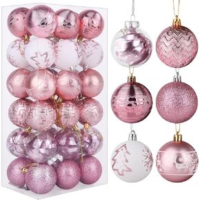 Christmas Ornaments Shatterproof Balls Decorations - 36pcs Teal Ornaments for Xmas Tree Small Christmas Baubles Set, 2.36inches | 60mm