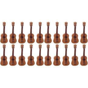 LOGOFUN 20 pcs Miniature Guitar Model Dollhouse Guitar Resin Mini GuitarTiny Musical Instrument Model for Dollhouse Decorations