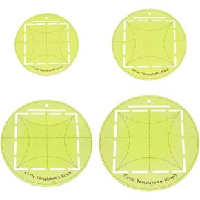 4Pcs Circle Quilting Template 4/5/8/10 Inch Round Acrylic Circle Ruler Round Sewing Rulers Set Essential Quilt Supplies for Cutting Patterns and Sewing Layer Cake Fabric