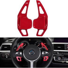 Aluminum Steering Wheel Paddle Shifter Extension Cover trim interior Accessories Compatible with BMW 2 3 4 X1 X2 X3 X4 X5 X6 series F30 F31F15 F16 F25 F26（Red）