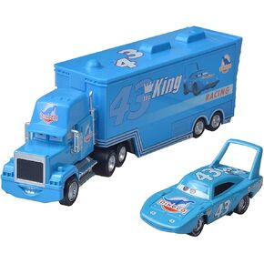 Movie Cars Toys Lightning McQueen Mack Hauler Truck & Racer Speed Racers Metal Toy Car (Trucks, Racing Cars) (red (Color))