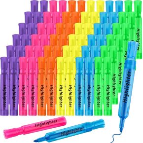 Teling 120 Pcs Highlighters Bulk Chisel Tip Tank Style Highlighters for School Classroom Assorted Color Fluorescent Pens for Office Shop