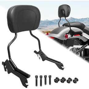 Rear Passenger Upright Backrest Sissy Bar With Back Rest Pad And Docking Hardware Kits Set Compatible With For 2018-UP Softail Fat Boy FLFB 114 FLFBS Breakout FXBR 114 FXBRS