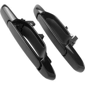 Exterior Outside Door Handle Rear Left Driver & Right Passenger Side Fit for 1998 1999 2000 2001 2002 2003 Toyota Sienna LE/CE/XLE Without Keyhole Black - 2PCS
