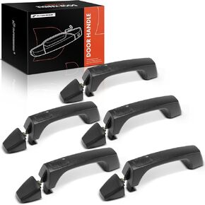 A-Premium Outside Exterior Door Handles Compatible with Hummer H3 2006 2007 2008 2009 2010, Textured Black, 5-PC Set, Front and Rear and Cargo