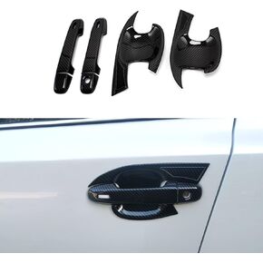 MICROCK Out Door Handle Bowl Cover Trim for Toyota C-HR C HR 2018 2019 2020 2021, Carbon Fiber, Rear, 6pcs