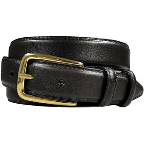 Andrew/Armando - Dress Belt Solid Brass Buckle (Gold & Silver) Italian Calfskin Genuine Leather Belt 1-1/8"(30mm) Wide