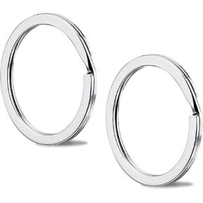 Key Ring - 316L Stainless Steel Flat Keyrings - 10Pcs 1.25" (32mm) Round Split Key Rings for Keychains, Rust Resistant Keychain Rings for Home Car Outdoor Arts and Crafts