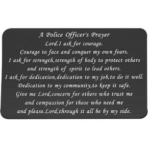 PLITI Police Officers Gift Police Offices Prayer Wallet Insert Law Enforcement Gift Policeman Gifts Police Graduation Gift