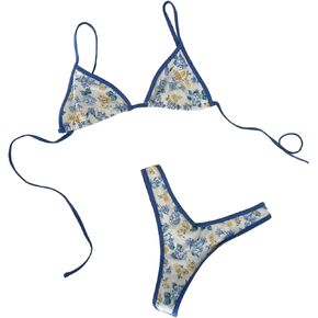 SOLY HUX Women's Bikini Sets Cheeky Swimsuit 2 Piece Floral Print High Cut Summer Bathing Suits