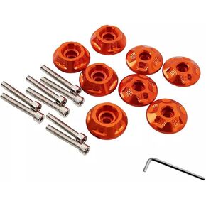 Mokuo Motorcycle Body Panels Fairing Garnish Washer Aluminum Grom Colored Verge Washers, Side Panel Cover Full Set Aluminum 8Pcs Orange