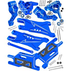 RC Aluminum Upgrades Part for 1/10 Slash 2WD/Slash 2WD VXL,Suspension Arms & Caster Block,Steering Blocks,Rear Stub Axle Carriers w/Bearings,Navy Blue