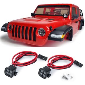 SWX RC Headlights RC Car LED Lights RC Spotlight for 1/10 RC Crawler Axial SCX10 90046 TRX4 TRX6 Redcat Gen8 Upgrades Accessories