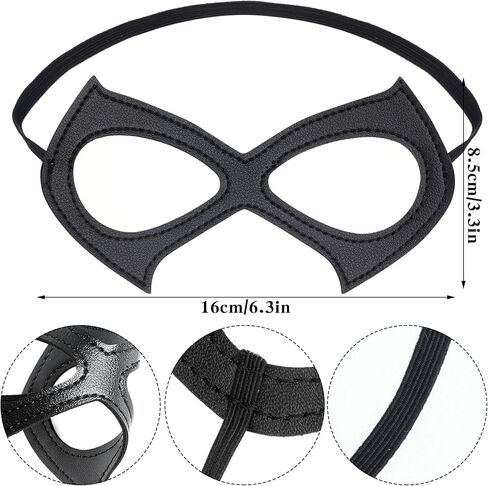 قناع عين نصف قطة من الجلد الأسود، قناع نسائي للقطط، قناع تنكر للنساء، إكسسوار أزياء الهالوين التنكرية in Kuwait