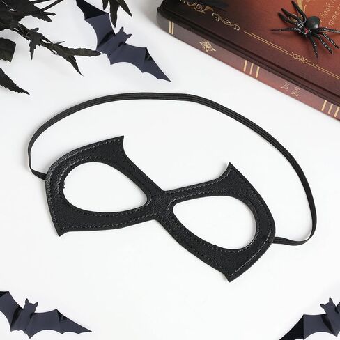 قناع عين نصف قطة من الجلد الأسود، قناع نسائي للقطط، قناع تنكر للنساء، إكسسوار أزياء الهالوين التنكرية in Kuwait