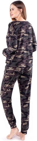 Women’s Pajamas Set Printed Soft Long Sleeve Pockets Sleepwear Nightwear Pjs Lounge Sets in Saudi Arabia