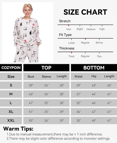 Flannel Pajamas Women Winter - Cute Pajama Sets For Women 2 Piece - Fleece Warm Fuzzy Cozy Pajamas For Women Soft in Saudi Arabia