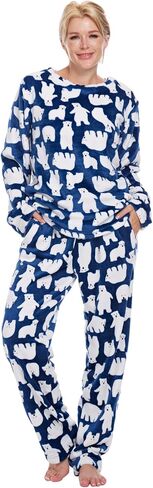 Flannel Pajamas Women Winter - Cute Pajama Sets For Women 2 Piece - Fleece Warm Fuzzy Cozy Pajamas For Women Soft in Saudi Arabia