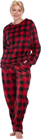 Flannel Pajamas Women Winter - Cute Pajama Sets For Women 2 Piece - Fleece Warm Fuzzy Cozy Pajamas For Women Soft in Saudi Arabia