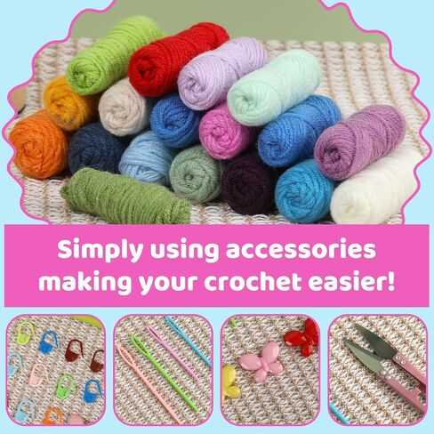 MROTIGRIL Crochet Kit for Beginners, 4Pcs Coasters Crochet Starter Kit, Potted Plant Coasters Crochet Blanket Kit w Step-by-Step Video Tutorials, Enough Yarn, Learn to Crochet Kits for Adult Beginners in Saudi Arabia
