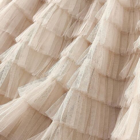 Women’s 18 Layered Ruffles Tulle Skirt Pleated High Waist Fluffy Fairy Cake Dress Long Tutu Party Skirt Maxi Skirt in Saudi Arabia