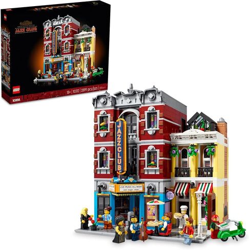 مجموعة البناء LEGO Icons Jazz Club 10312 للبالغين والمراهقين، هدية يمكن تجميعها للموسيقيين ومحبي الموسيقى ومحبي موسيقى الجاز، تتضمن 5 غرف مفصلة داخل مكان الموسيقى و8 شخصيات مصغرة in Saudi Arabia