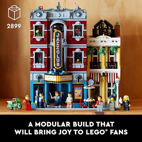 مجموعة البناء LEGO Icons Jazz Club 10312 للبالغين والمراهقين، هدية يمكن تجميعها للموسيقيين ومحبي الموسيقى ومحبي موسيقى الجاز، تتضمن 5 غرف مفصلة داخل مكان الموسيقى و8 شخصيات مصغرة in Saudi Arabia
