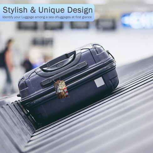 2 Pack Eagle American Flag Luggage Tags for Suitcase,PU Leather Suitcase Tags Identifiers with Privacy Name ID Labels and Steel Loop for Women Men Fun Laggage Tag in Saudi Arabia