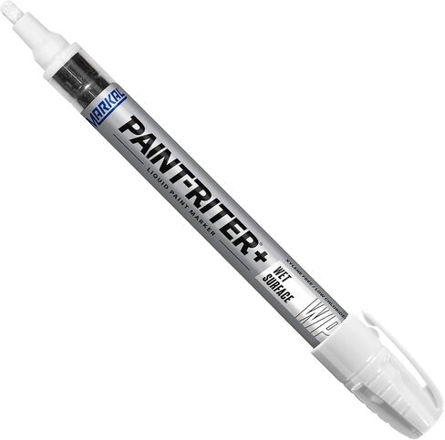 Markal 96930 Paint-Riter+ Wet Surface Liquid Paint Marker for Wet Surface Marking, White Color, Made in USA in Saudi Arabia