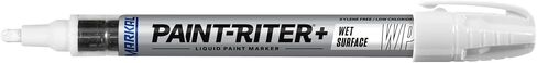 Markal 96930 Paint-Riter+ Wet Surface Liquid Paint Marker for Wet Surface Marking, White Color, Made in USA in Saudi Arabia