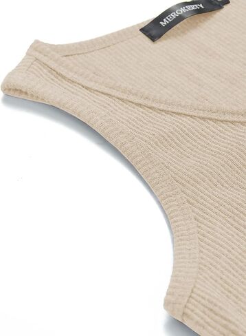 MEROKEETY Womens V Neck Tank Tops Summer Sleeveless Ribbed Button Casual Henley Shirts in Kuwait